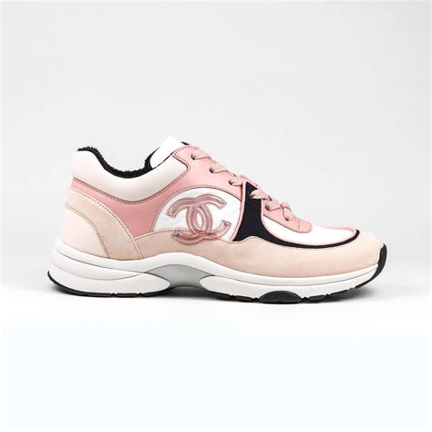 chanel sneakers pink and black|pink chanel trainers.